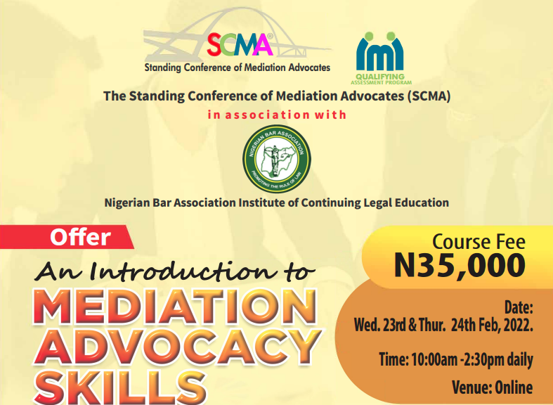 FEBRUARY 2022 MEDIATION ADVOCACY COURSE